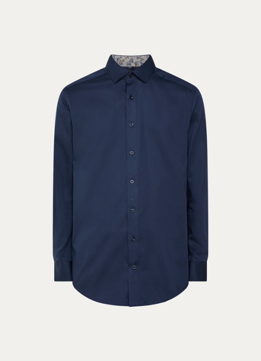 Olymp Luxor regular fit overhemd van katoen - voorkant donkerblauw