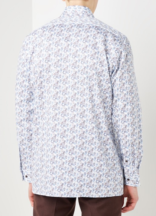 Olymp Modern fit overhemd met print - achterkant 4 wit