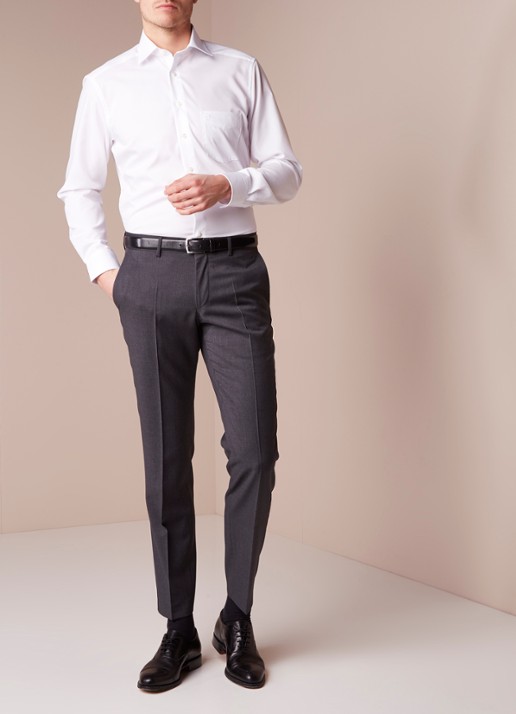 Olymp Modern fit overhemd van katoen - voorkant 3 wit