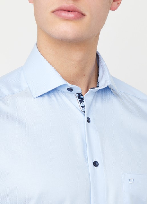 Olymp Regular fit overhemd met borstzak - detail 2 lichtblauw