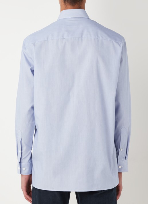 Olymp Regular fit overhemd met micro dessin - achterkant blauw