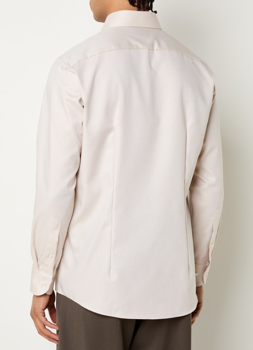 Olymp Regular fit overhemd met microdessin - achterkant beige