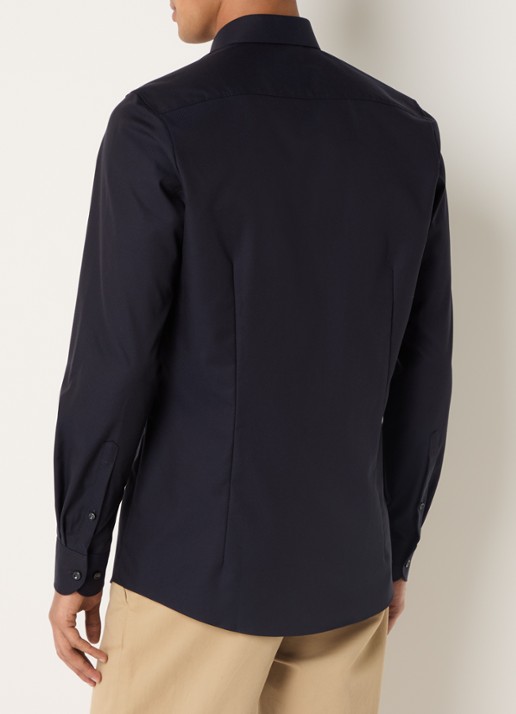 Olymp Regular fit overhemd met microdessin - achterkant 3 donkerblauw