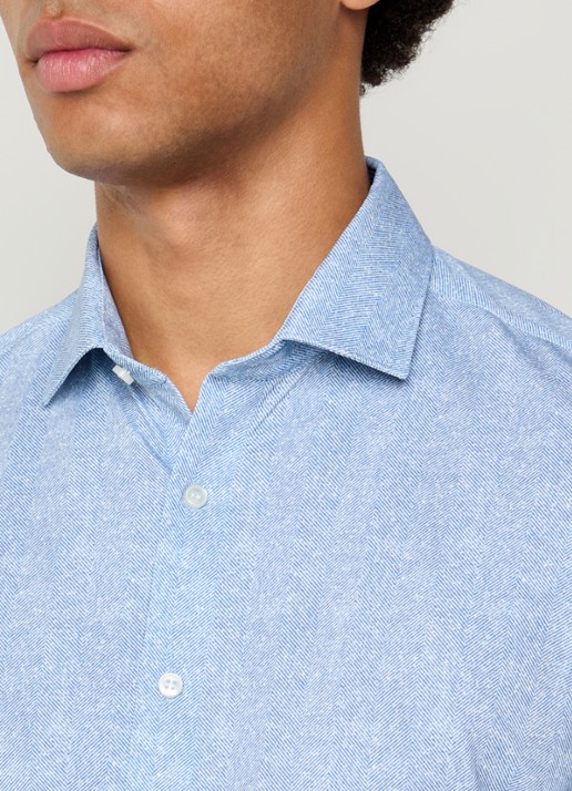 Olymp Regular fit overhemd met print - detail 5 lichtblauw