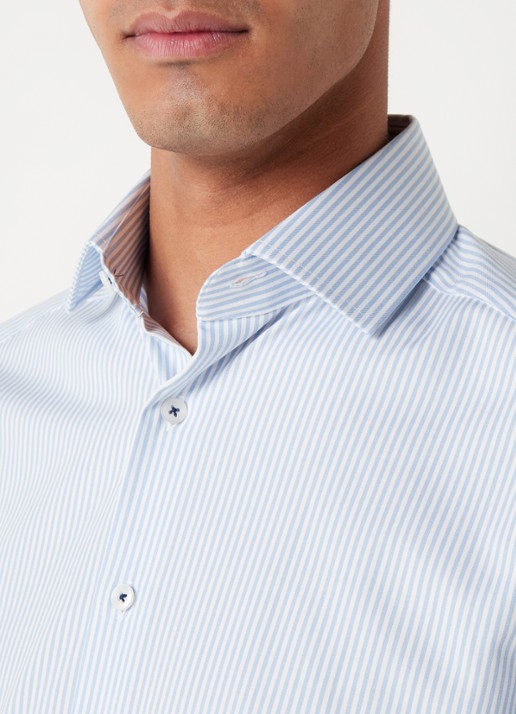 Olymp Regular fit overhemd van jersey - detail 2 indigo