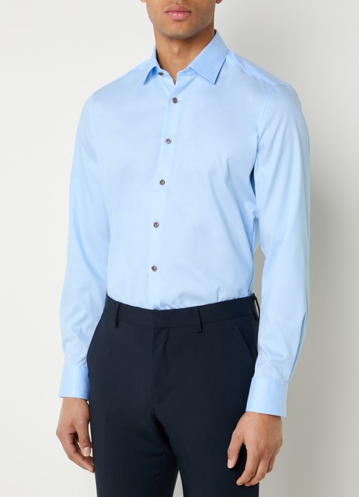 Olymp Slim fit overhemd met kent kraag - detail 2 lichtblauw