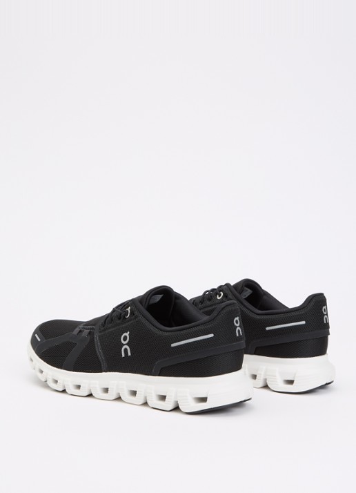 On Cloud 6 sneaker met gebreid bovenwerk - achterkant zwart