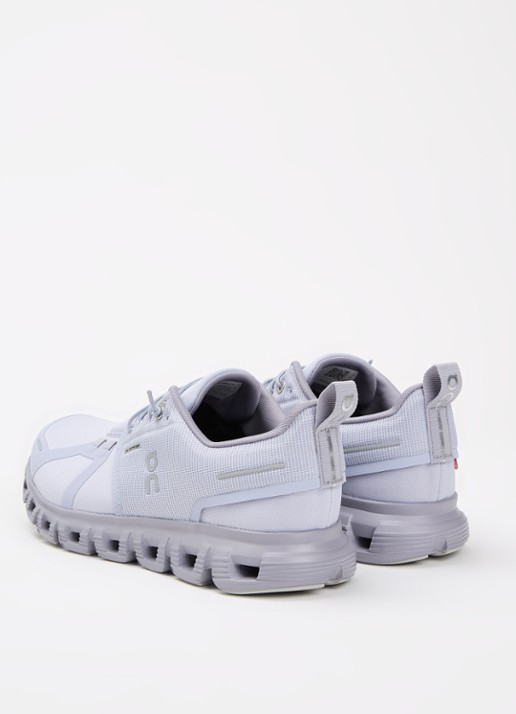 On Cloud 6 sneaker met gebreid bovenwerk - achterkant lila