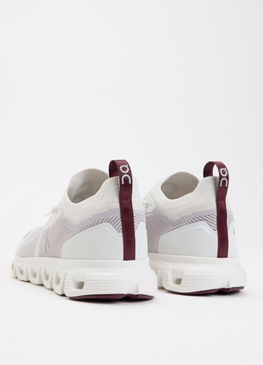 On Cloud 6 sneaker met gebreid bovenwerk - achterkant ivoor