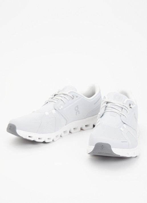On Cloud 6 sneaker met gebreid bovenwerk - detail wit