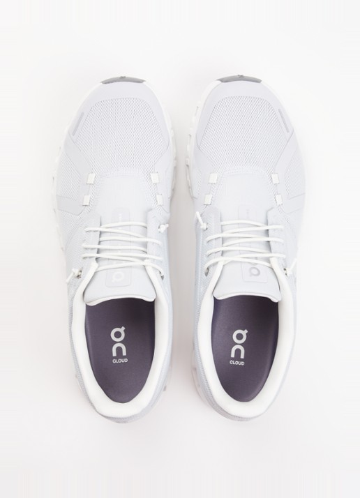 On Cloud 6 sneaker met gebreid bovenwerk - detail 2 wit