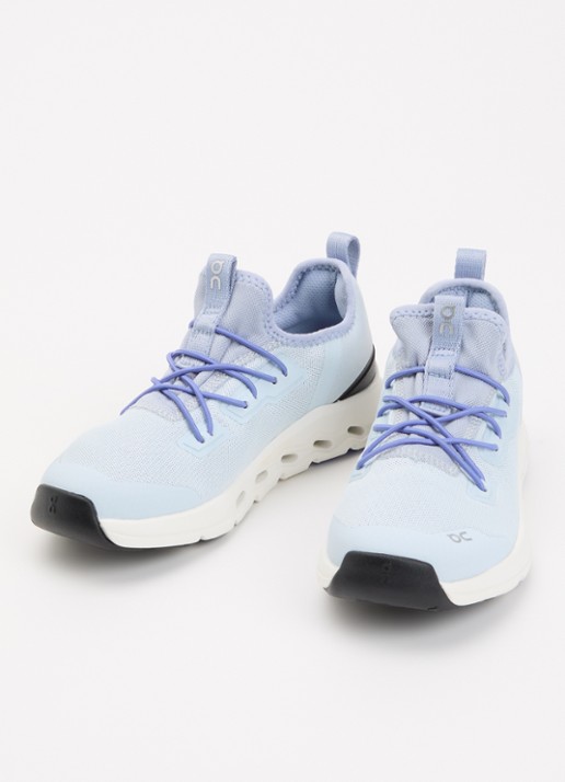 On Cloudleap sneaker met gebreid bovenwerk - voorkant 3 beige