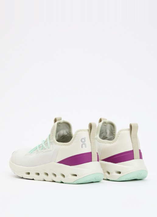 On Cloudleap sneaker met gebreid bovenwerk - achterkant mint