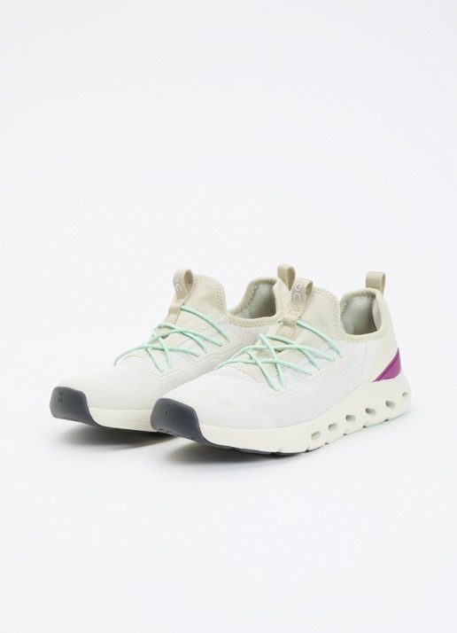 On Cloudleap sneaker met gebreid bovenwerk - voorkant 4 mint