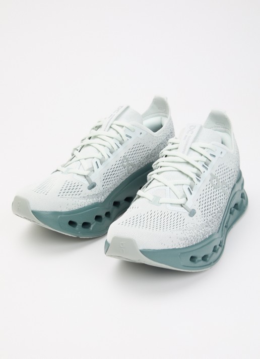 On Cloudsurfer Max sneaker van mesh met logo - detail 3 zeegroen