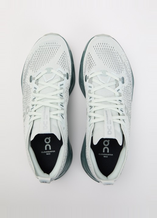 On Cloudsurfer Max sneaker van mesh met logo - detail 4 zeegroen