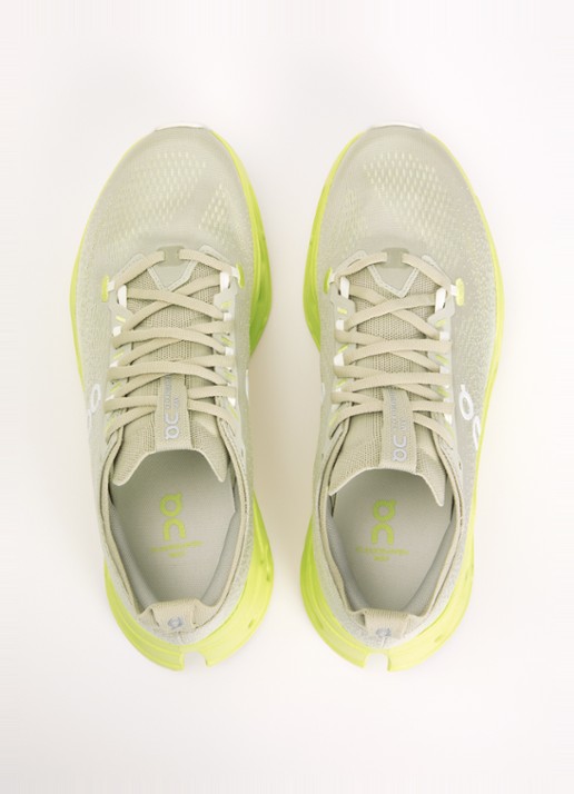 On Cloudsurfer Max sneaker van mesh met logo - detail 3 neongeel