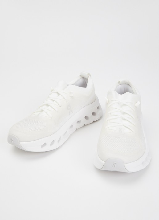 On Cloudtilt Moon sneaker met gebreid bovenwerk - detail 2 wit
