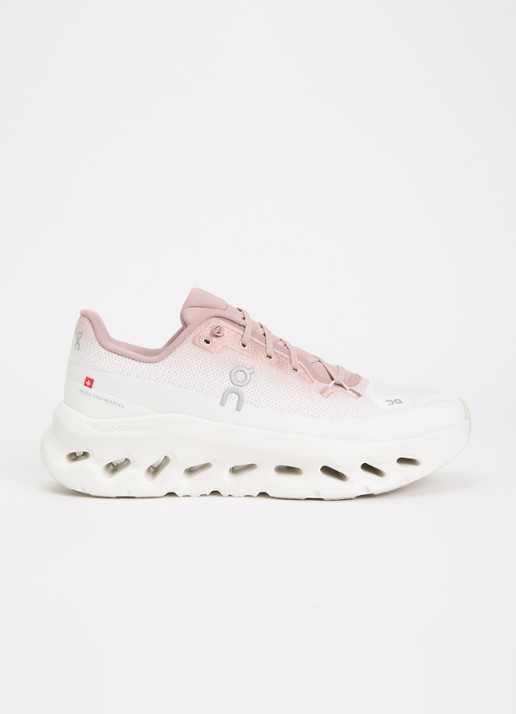 On Cloudtilt sneaker met gebreid bovenwerk - voorkant 2 oudroze