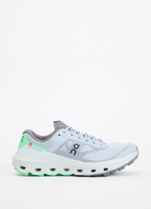 On Cloudvista 3 sneaker met gebreid bovenwerk - voorkant 5 blauwgrijs