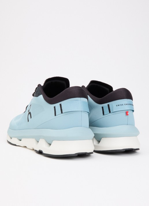 On Cloudzone sneaker met gebreid bovenwerk en logo - achterkant 4 turquoise