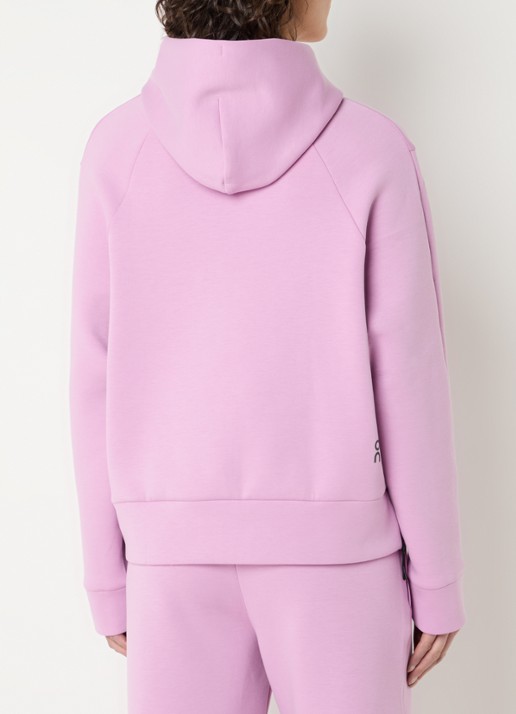 On Focus Tech hoodie met ritszakken - achterkant 3 roze