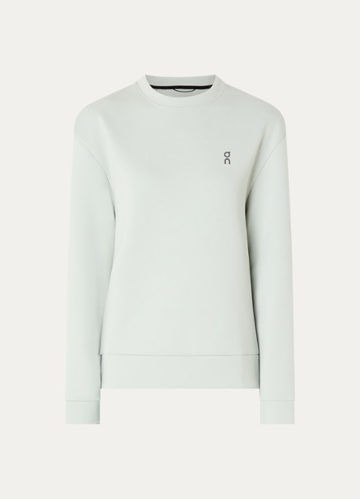 On Focus Tech sweater met logo - voorkant lindegroen
