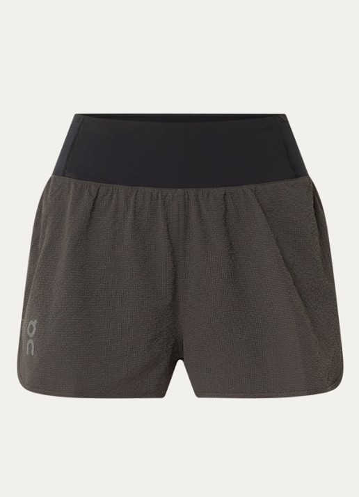 On Performance high waist loose fit trainingslegging met logo - voorkant 2 donkergrijs