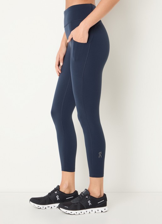 On Performance high waist skinny fit cropped trainingslegging met logo - detail 5 donkerblauw