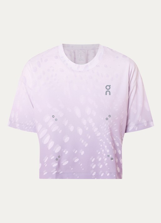 On Performance trainings T-shirt met print - voorkant 3 lila