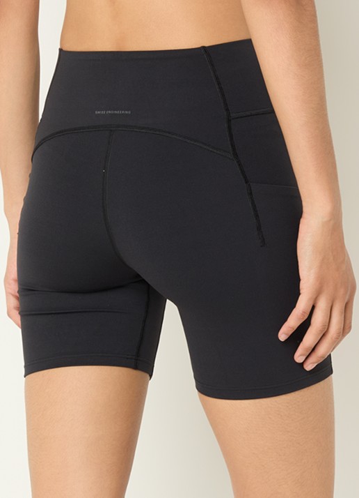 On Studio high waist skinny fit korte trainingslegging - achterkant 3 zwart