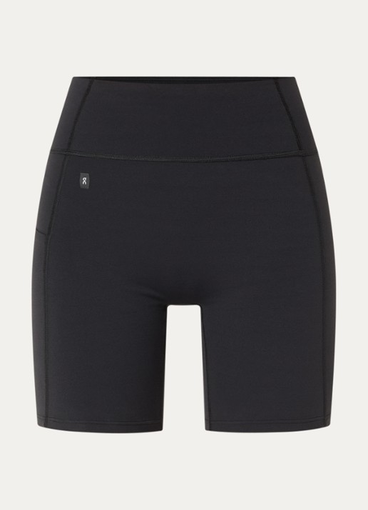 On Studio high waist skinny fit korte trainingslegging - voorkant 4 zwart