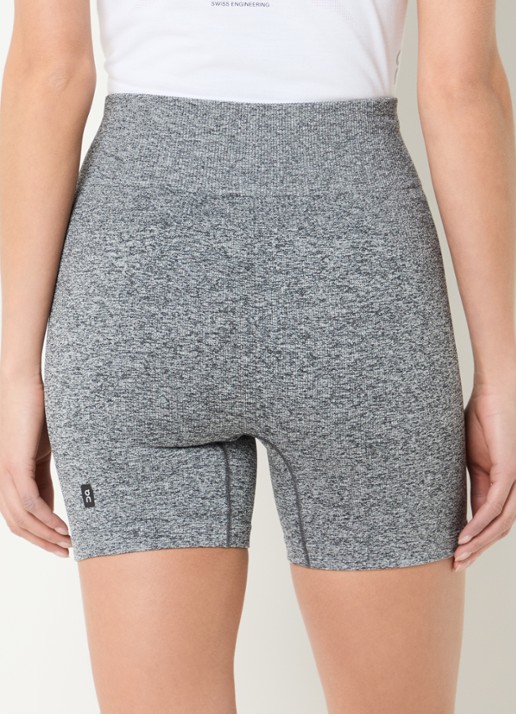 On Studio high waist skinny fit trainingslegging met logo - achterkant grijs