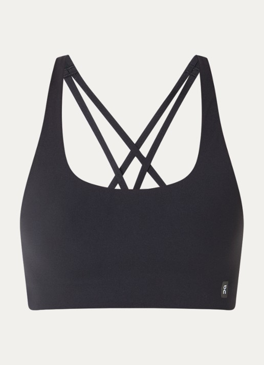 On Studio sport bh met light support - voorkant 2 zwart