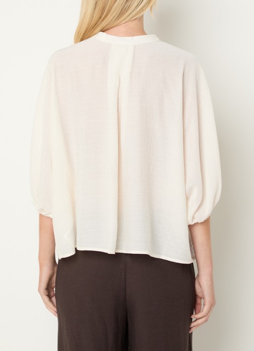 OPUS Blouse met ballonmouw - achterkant 2 gebroken wit
