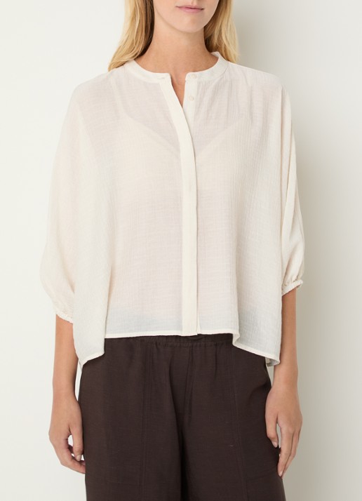 OPUS Blouse met ballonmouw - detail gebroken wit