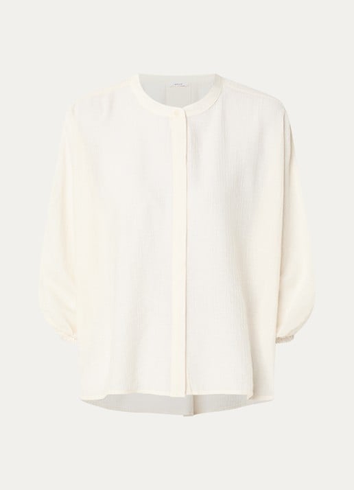 OPUS Blouse met ballonmouw - voorkant 3 gebroken wit