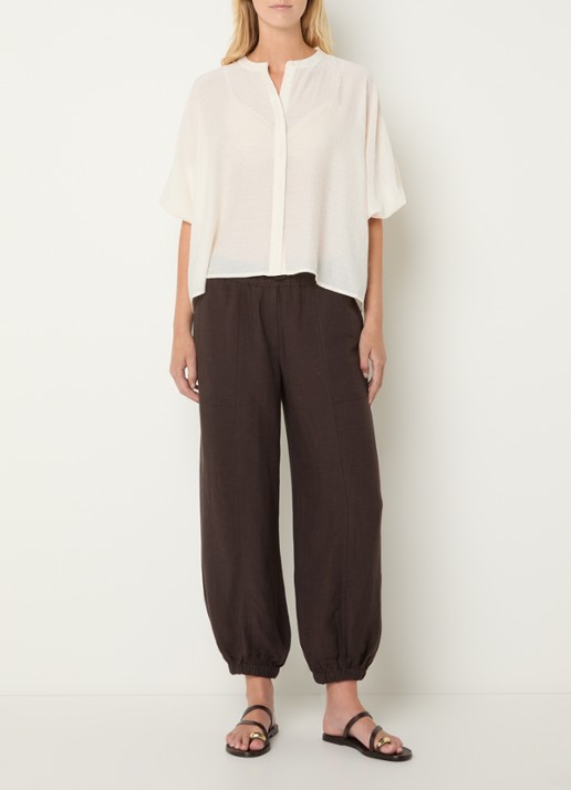 OPUS Blouse met ballonmouw - voorkant 4 gebroken wit