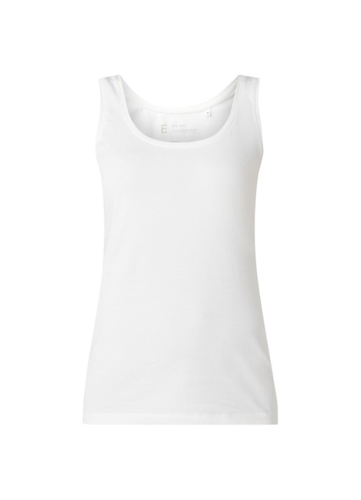 OPUS Daily tanktop van katoen met ronde hals - voorkant 3 ivoor