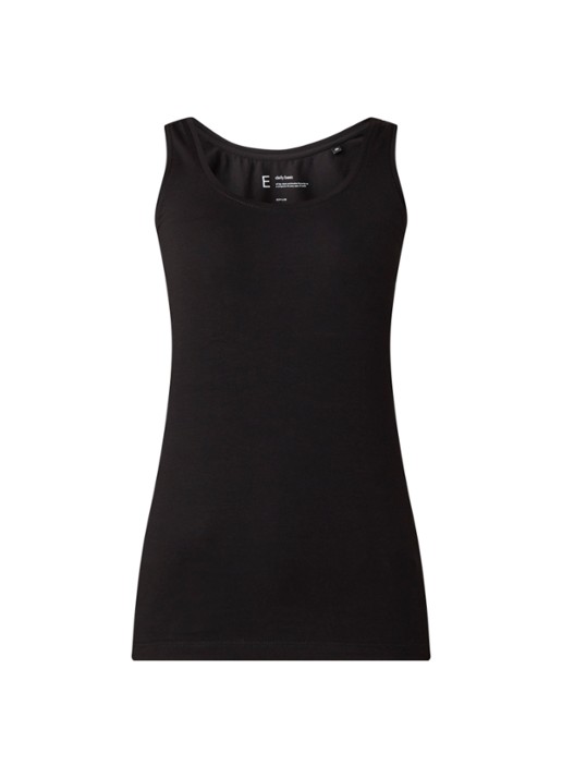 OPUS Daily tanktop van katoen met ronde hals - voorkant 2 zwart