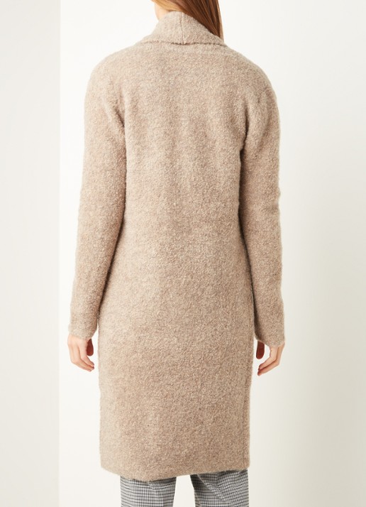 OPUS Dastina openvallend vest van bouclé - achterkant 4 zand