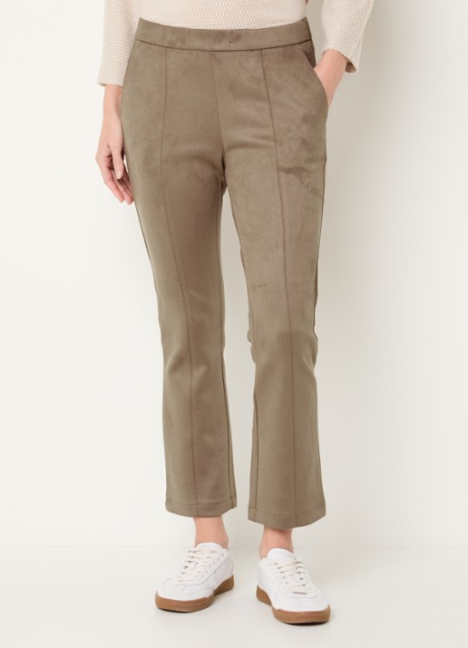 OPUS Elvina high waist slim fit van suèdine