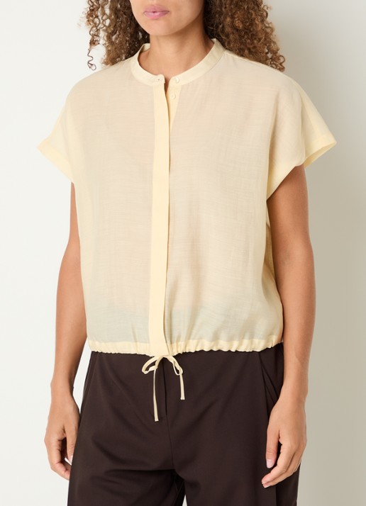 OPUS Fadell semi-transparante blouse met trekkoord