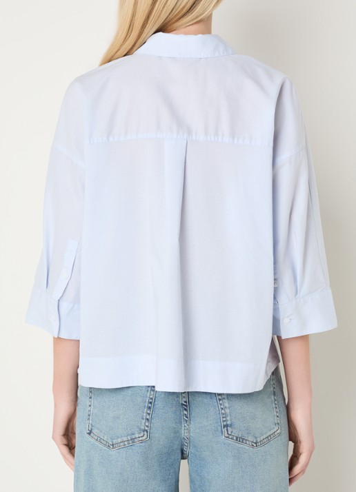 OPUS Fadessa blouse met kraag - achterkant 3 blauwgrijs
