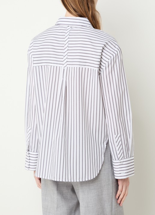 OPUS Fapo blouse met streepprint - achterkant 3 wit
