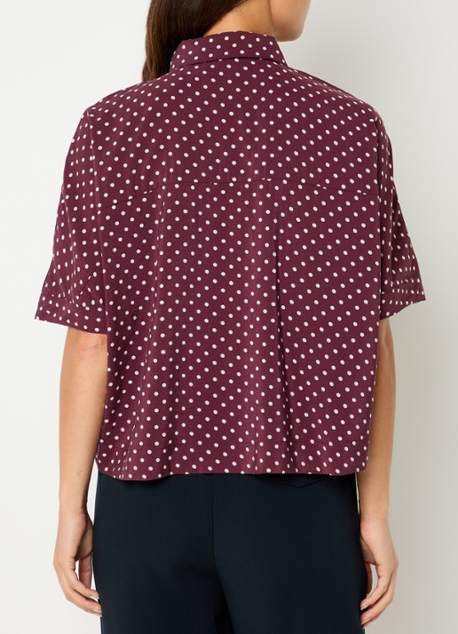 OPUS Farise blouse met stippenprint - achterkant 2 kersenrood