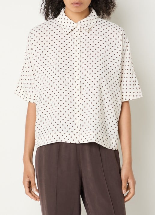 OPUS Farise blouse met stippenprint