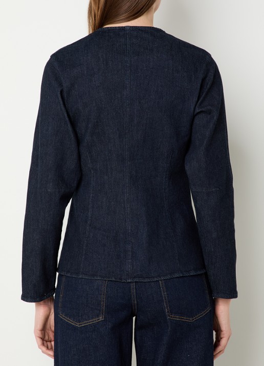 OPUS Fartis blouse van denim - achterkant 3 indigo