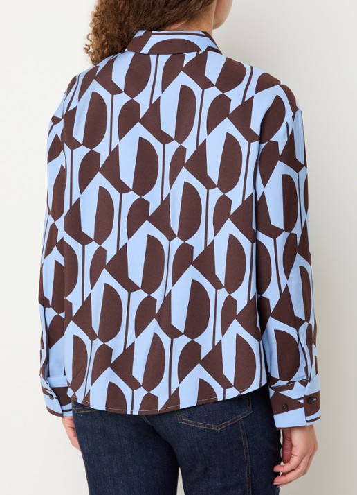 OPUS Fetro blouse met print - achterkant 4 blauw