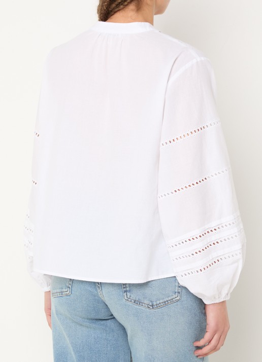 OPUS Filandra tuniek met broderie - achterkant 4 wit